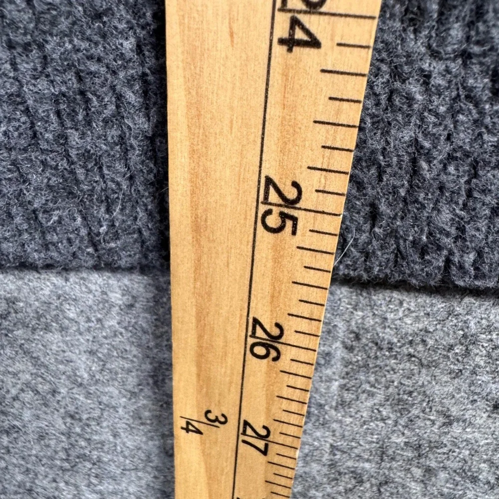 Abercrombie & Fitch Polo Sweater Mens Large Gray Cable Knit Oversized 12050419 - Picture 3 of 8